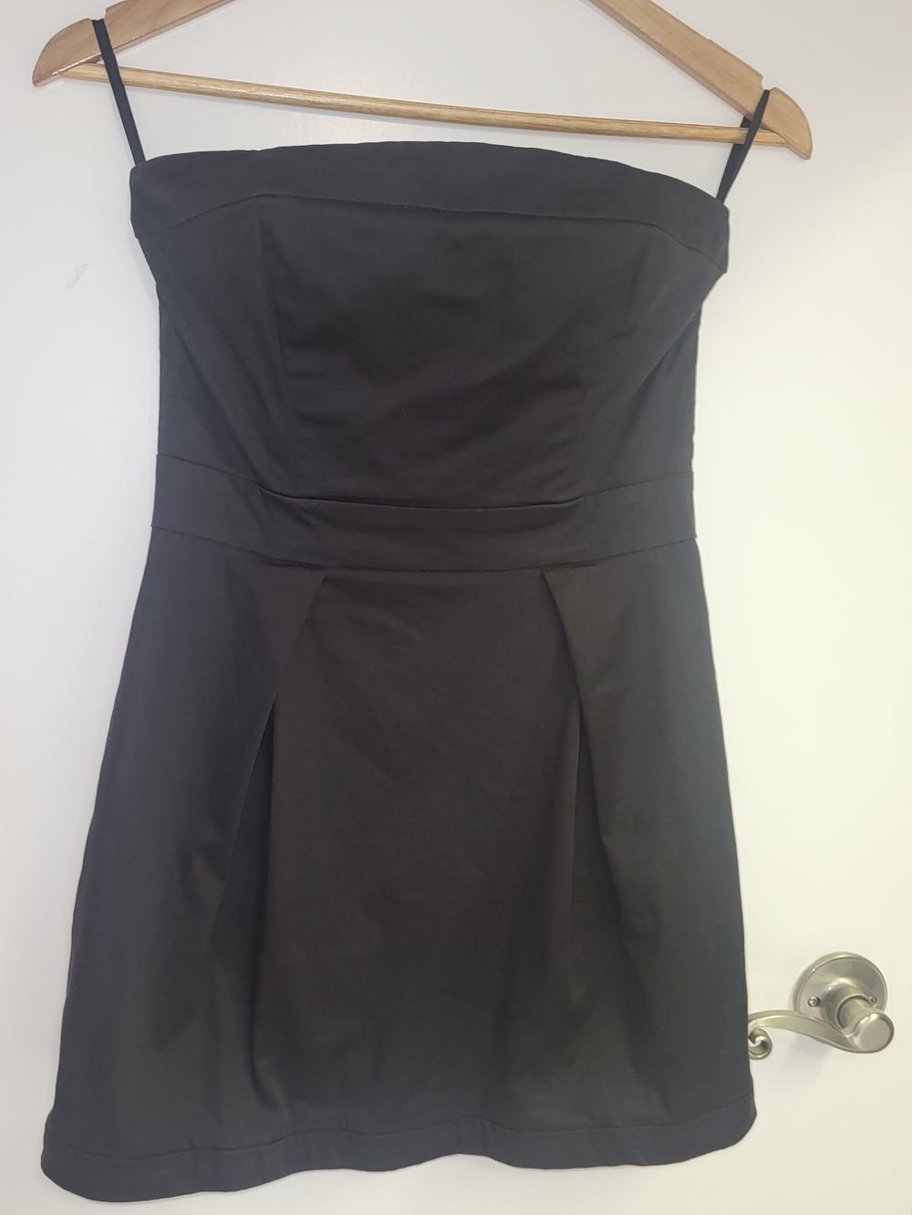 French Connection Black Strapless Fit-and-Flare Dress